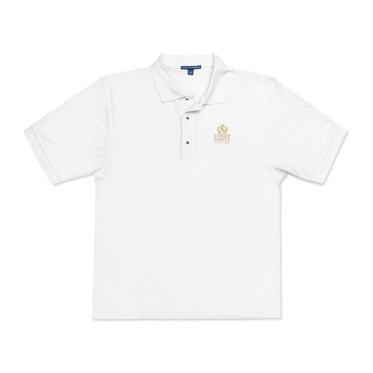 Embroidered Lion Crest Polo Shirt — Classic Black Work & Casual Polo