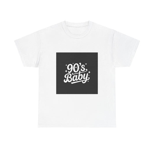 90's Baby Unisex Heavy Cotton Tee, Retro T-Shirt, Nostalgic Apparel, Vintage Style, Gift for 90s Kids, Cool Casual Wear