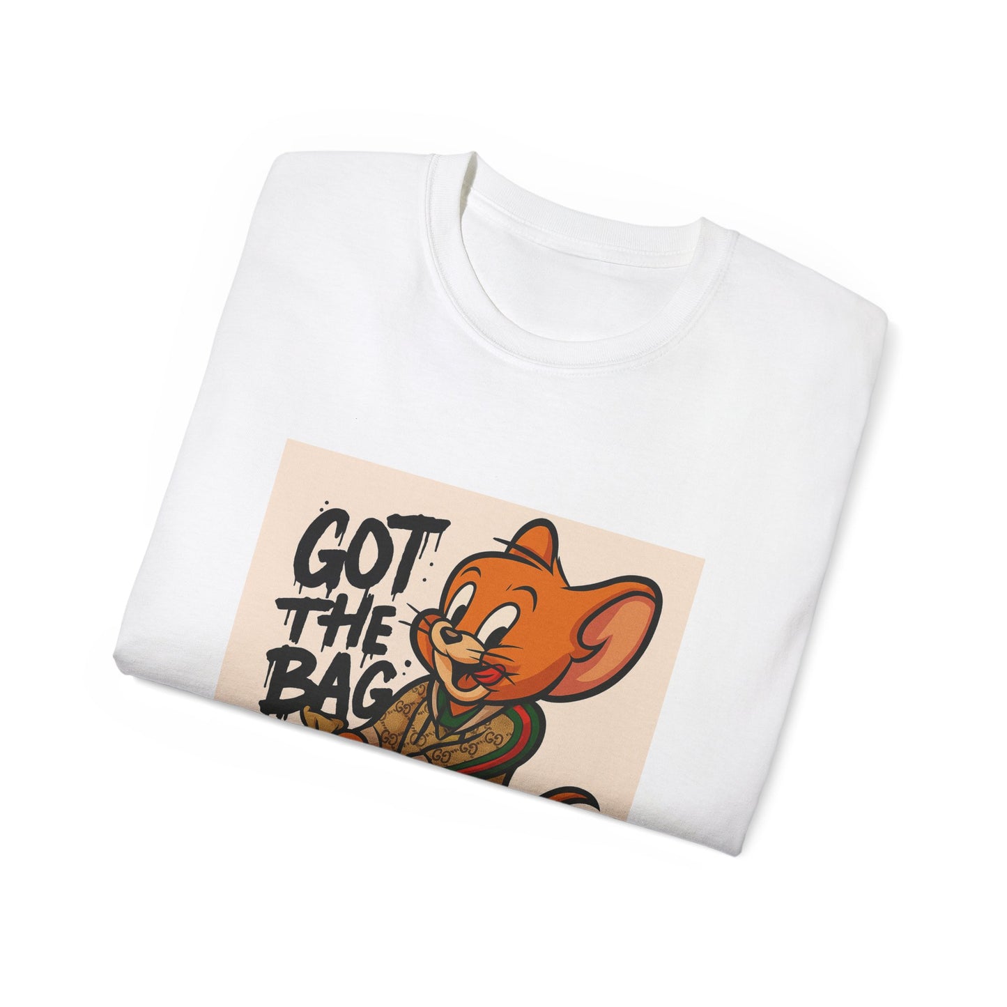 Got The Bag Unisex Cotton Tee - Fun Graphic T-Shirt, Gift for Cartoon Lovers, Casual Wear, Unique Vintage Style, Perfect for All Occasions