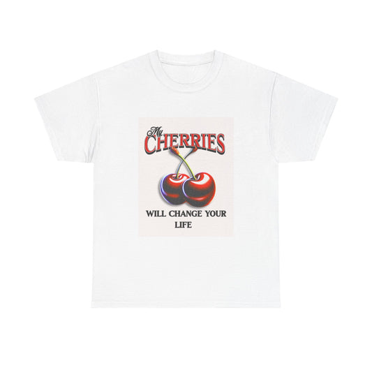 Cherry Life Change Tee, Unisex Cotton T-Shirt, Motivational Graphic Tee, Gift for Fruit Lovers, Casual Wear