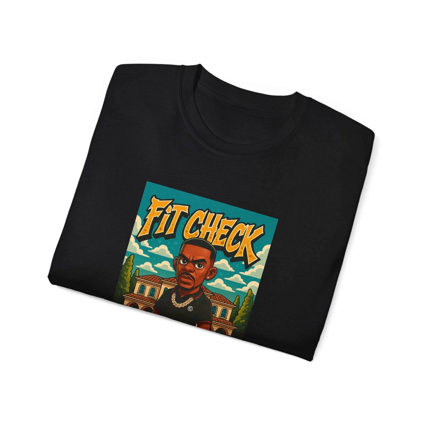 Fit Check Cartoon Graphic T-Shirt | Unisex Cotton Tee for Casual Style, Perfect Gift, Streetwear, Trendy Outfit