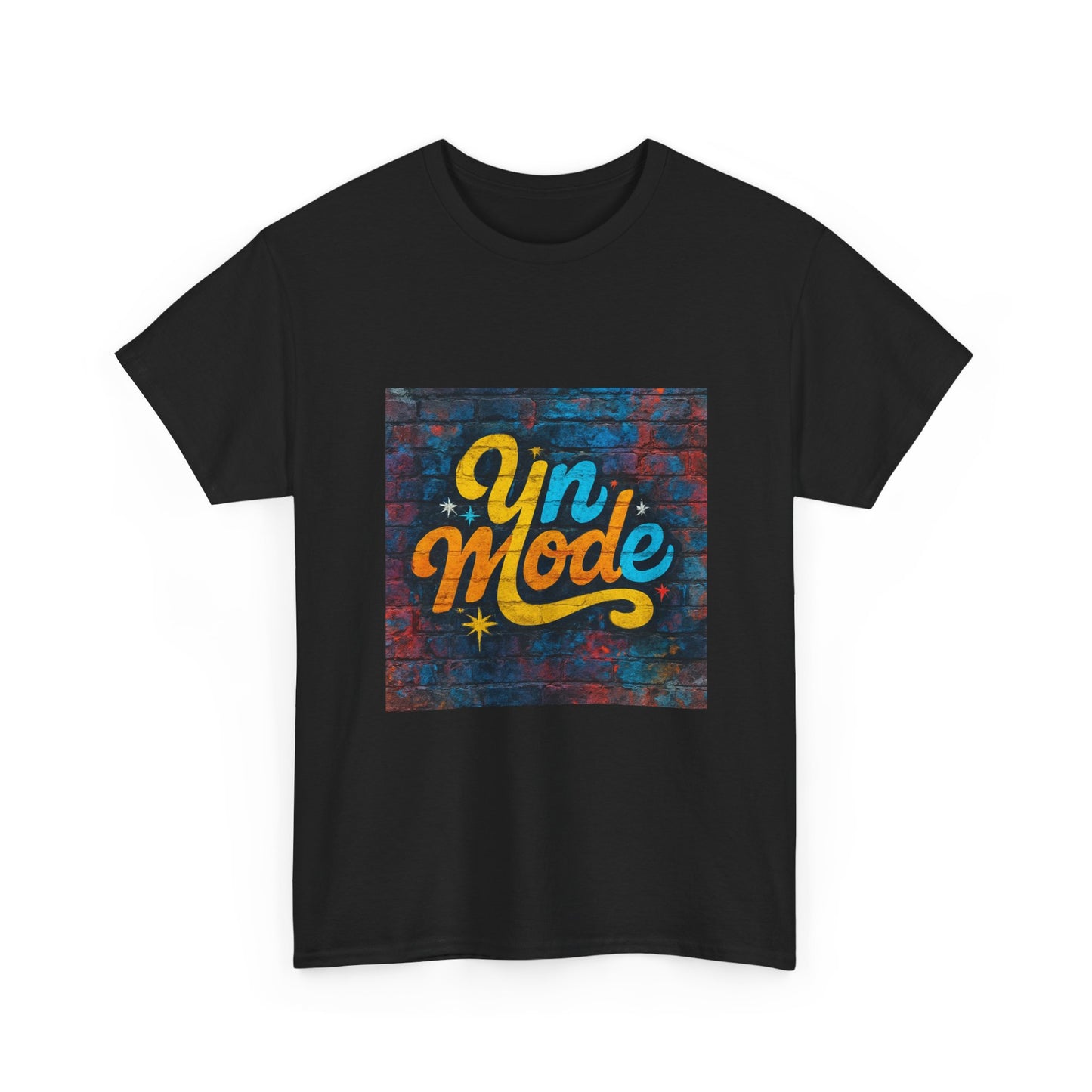 Yin Mode Retro Graphic Tee — Vintage Script Streetwear Shirt