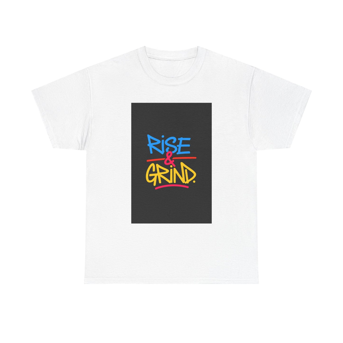 Rise & Grind Unisex Heavy Cotton Tee - Motivational Shirt, Gift for Entrepreneurs, Fitness Apparel, Casual Wear, Streetwear