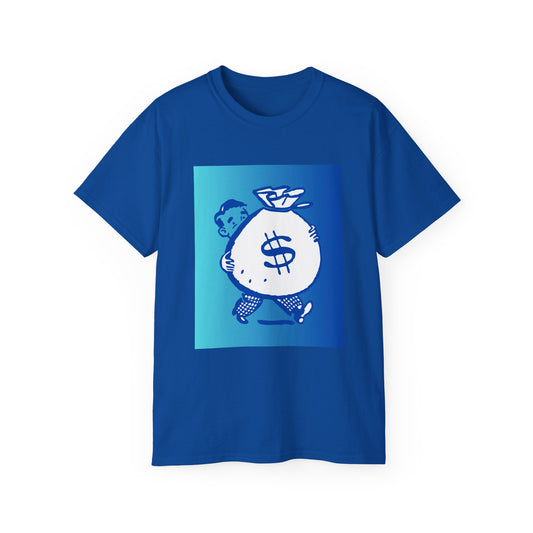 Money Bag Graphic Tee, Unisex T-Shirt for Finance Lovers, Gift for Entrepreneurs, Casual Everyday Wear, Fun Streetwear