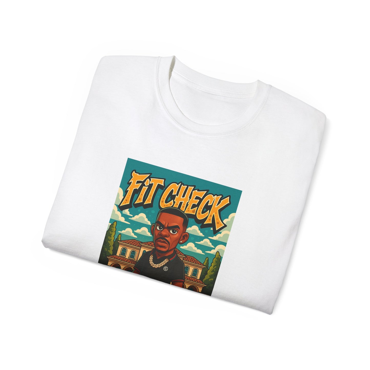 Fit Check Cartoon Graphic T-Shirt | Unisex Cotton Tee for Casual Style, Perfect Gift, Streetwear, Trendy Outfit