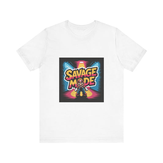 Savage Mode Tee, Unisex Graphic T-Shirt, Cool Casual Wear, Gamer Gift, Streetwear Style, Bold Graphic Tee