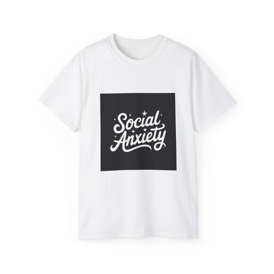 Social Anxiety Unisex Ultra Cotton Tee, Casual Wear, Gifts for Friends, Mental Health Awareness, Everyday Comfort, Trendy Graphic Tee