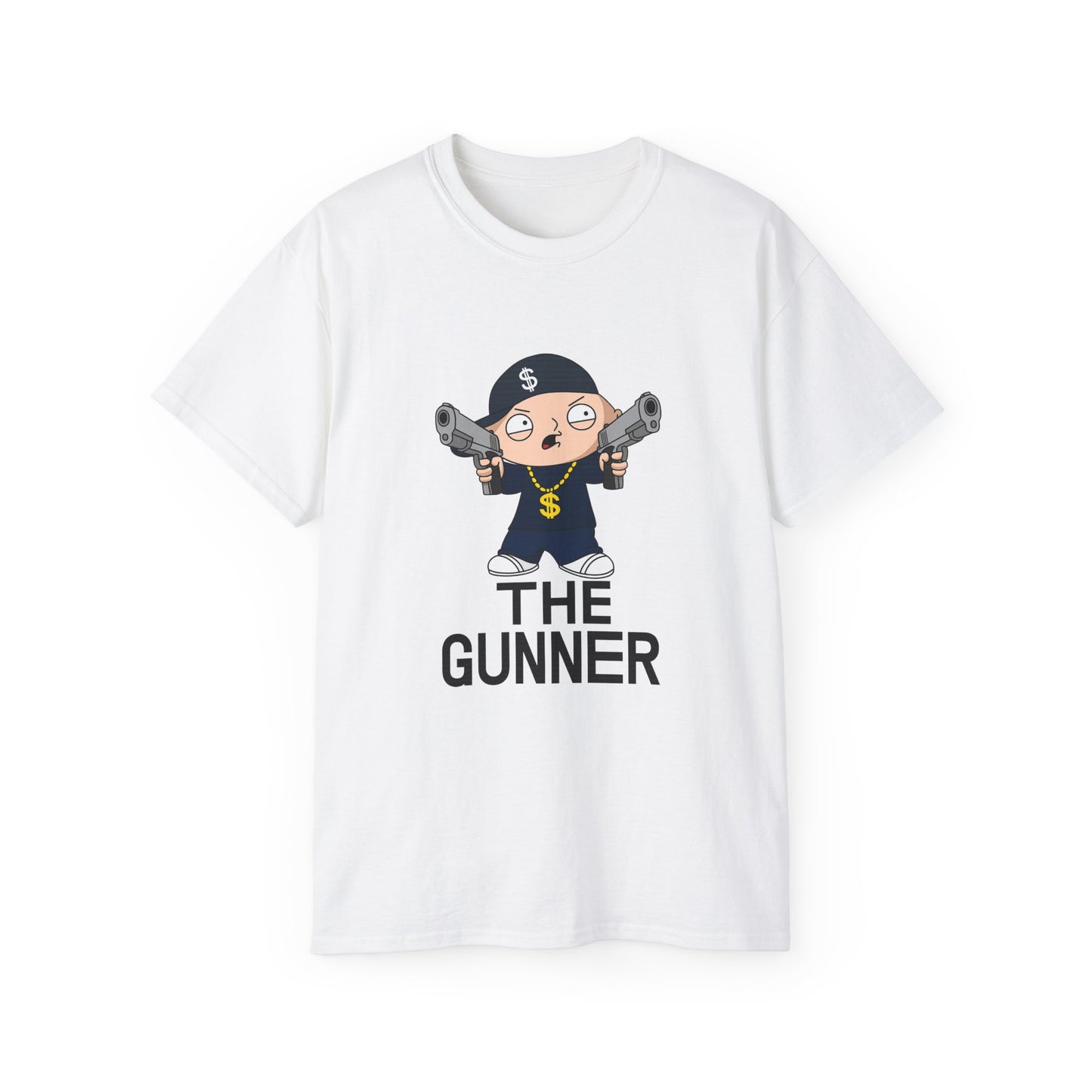 Playful Graphic Tee - The Gunner Character, Unisex Cotton T-Shirt, Fun Casual Wear, Gift for Gamers, Streetwear Fashion