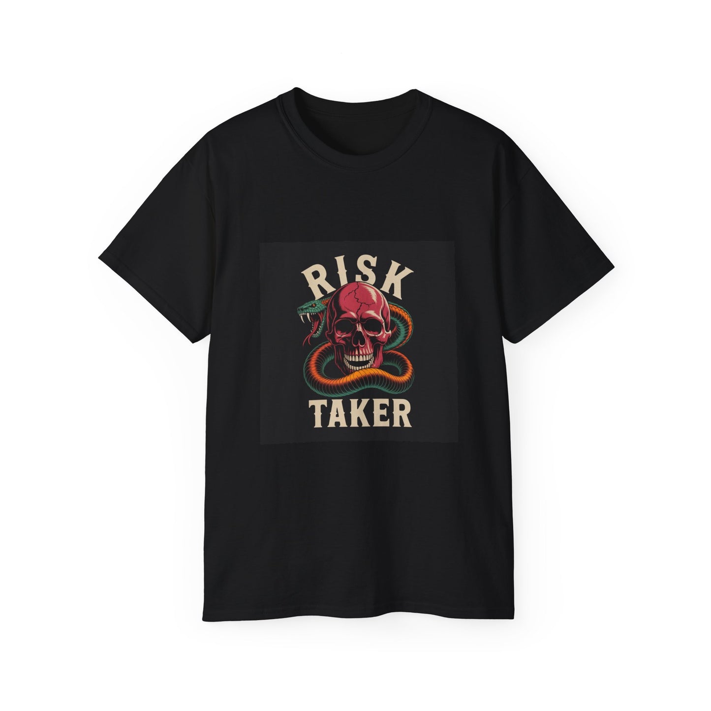 Risk Taker Skull Graphic Unisex Tee, Casual Graphic T-Shirt, Punk Style Shirt, Edgy Fashion Tee, Gift for Adventure Lovers