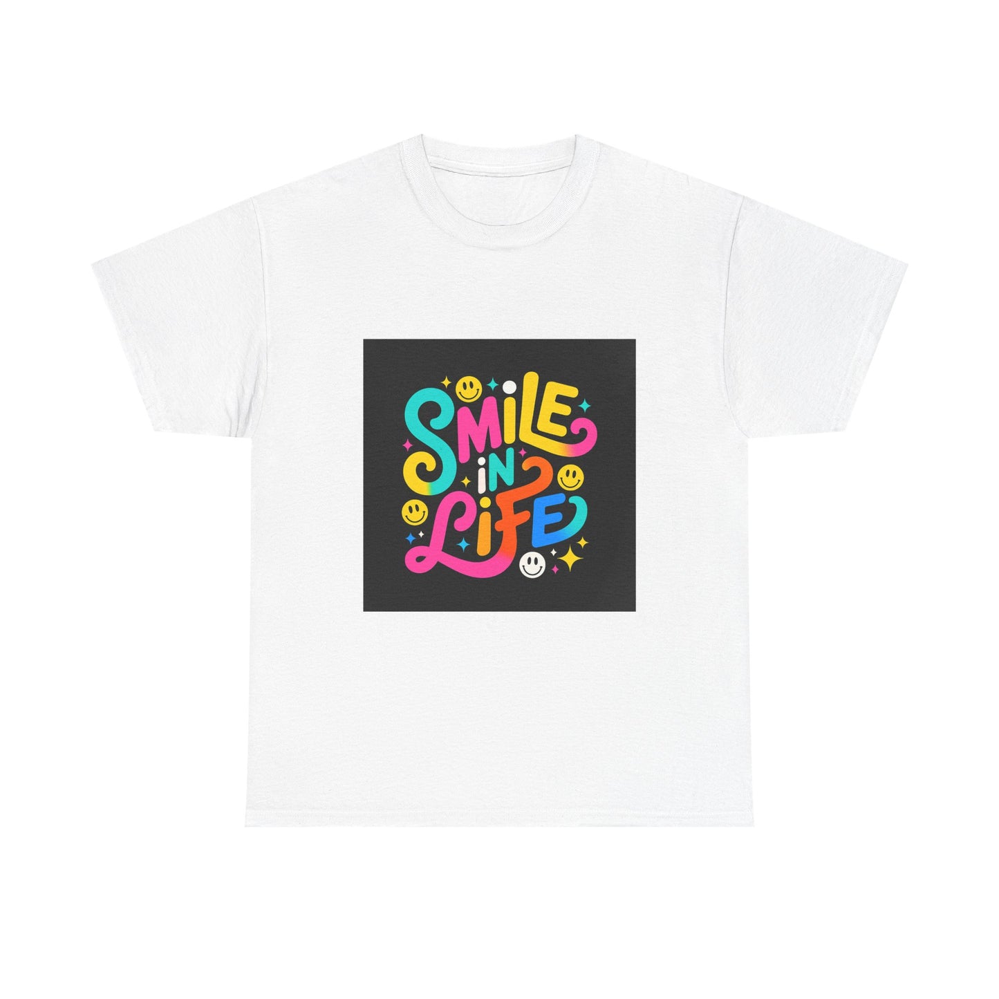 Joyful Message Tee – Unisex Heavy Cotton Tee, Smile in Life Shirt, Positive Vibes Apparel, Casual Gift, Summer Wear