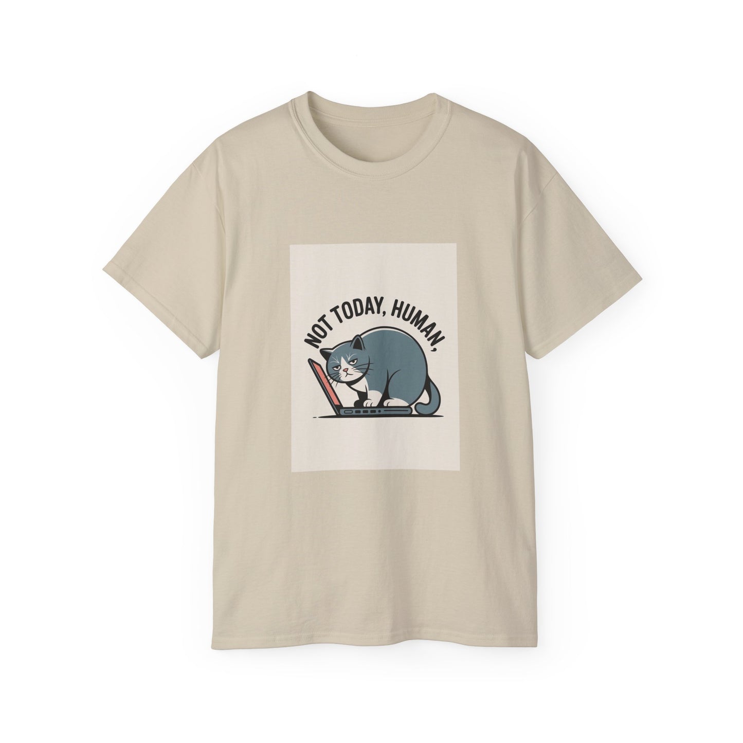 Funny Cat Tee - Not Today Human, Pet Lover Gift, Unisex Cotton T-shirt, Cat Owner Humor, Casual Everyday Wear, Gift for Cat Lovers