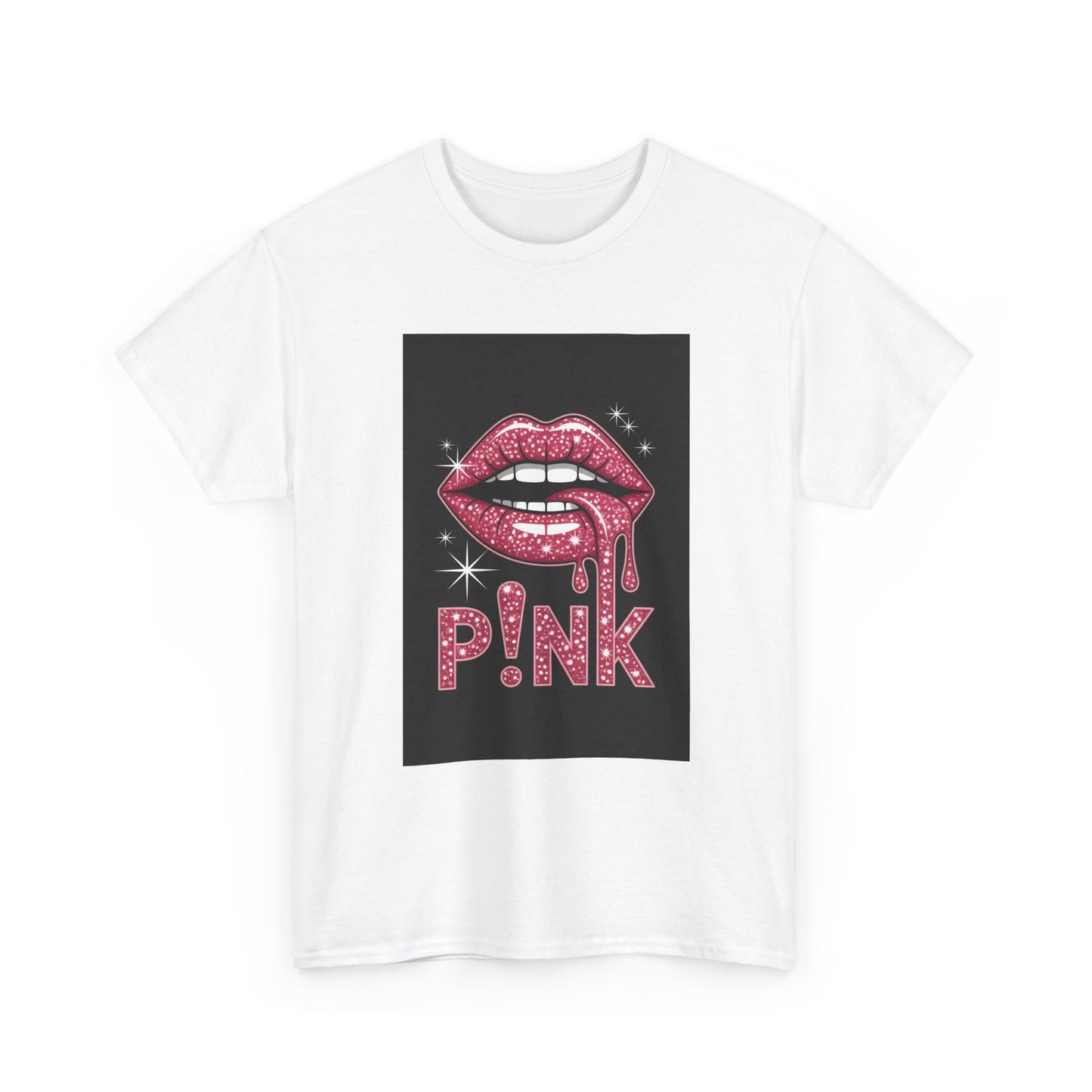 Pink Lip Drip T-Shirt — Glitter Kiss Graphic Tee