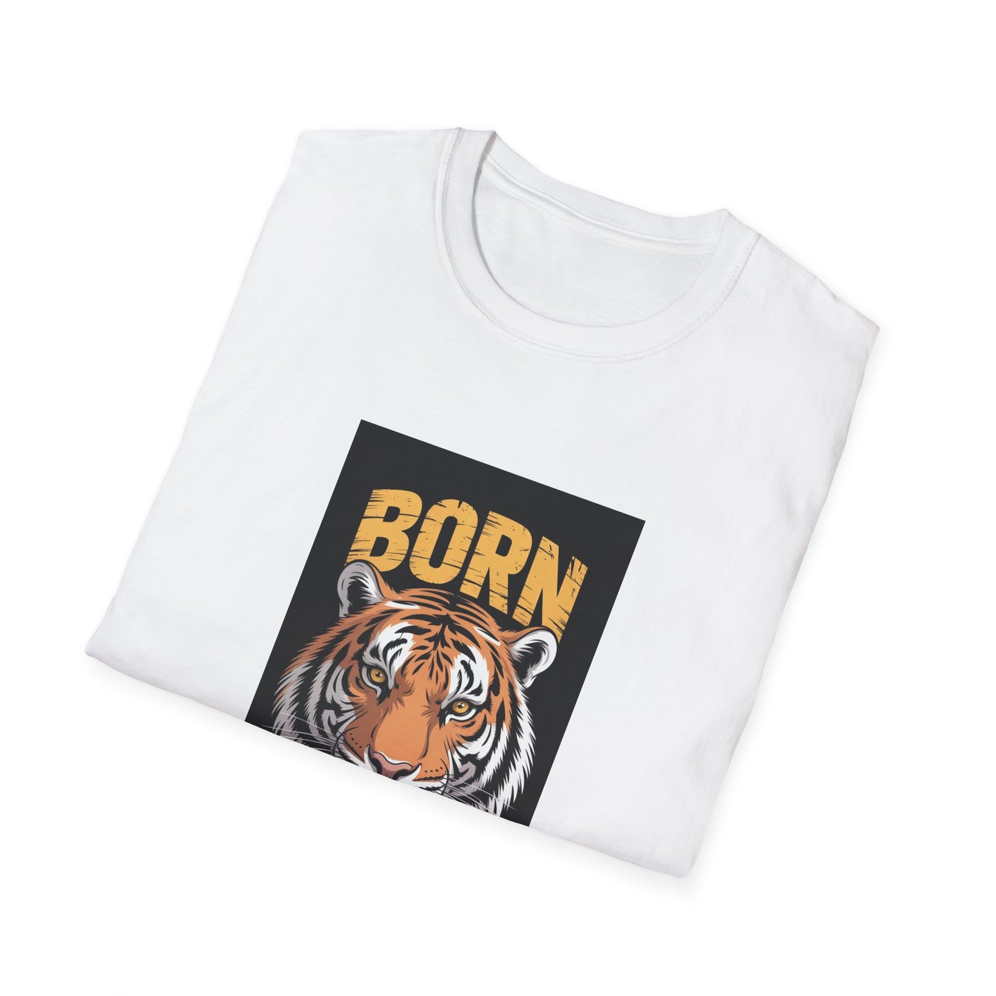 Born Leader Tiger Graphic Tee, Unisex Softstyle T-Shirt, Motivational Gift, Birthday Outfit, Animal Lover Apparel, Casual Wear