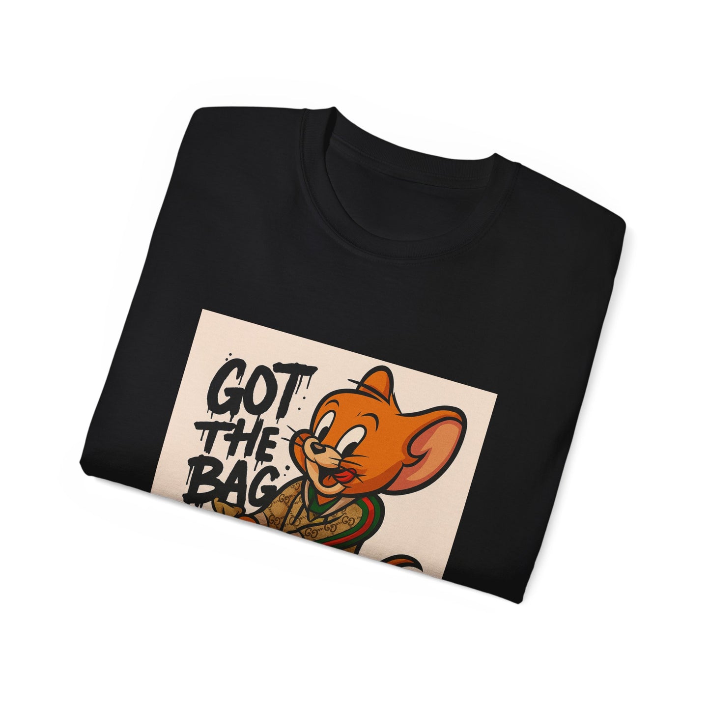 Got The Bag Unisex Cotton Tee - Fun Graphic T-Shirt, Gift for Cartoon Lovers, Casual Wear, Unique Vintage Style, Perfect for All Occasions