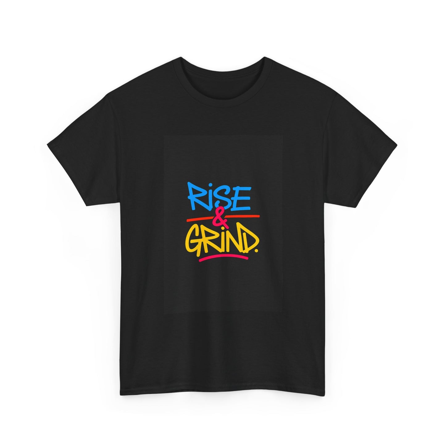Rise & Grind Unisex Heavy Cotton Tee - Motivational Shirt, Gift for Entrepreneurs, Fitness Apparel, Casual Wear, Streetwear