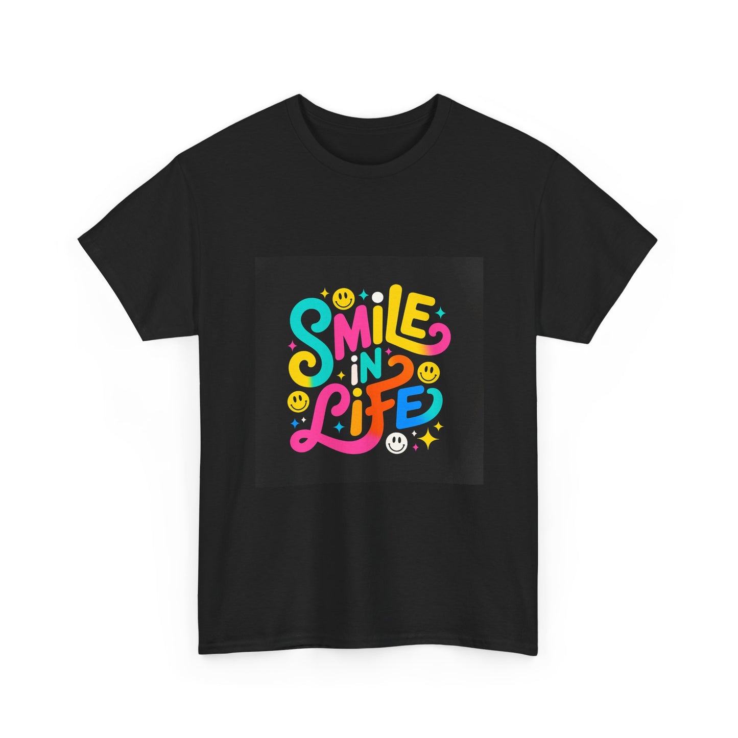 Joyful Message Tee – Unisex Heavy Cotton Tee, Smile in Life Shirt, Positive Vibes Apparel, Casual Gift, Summer Wear