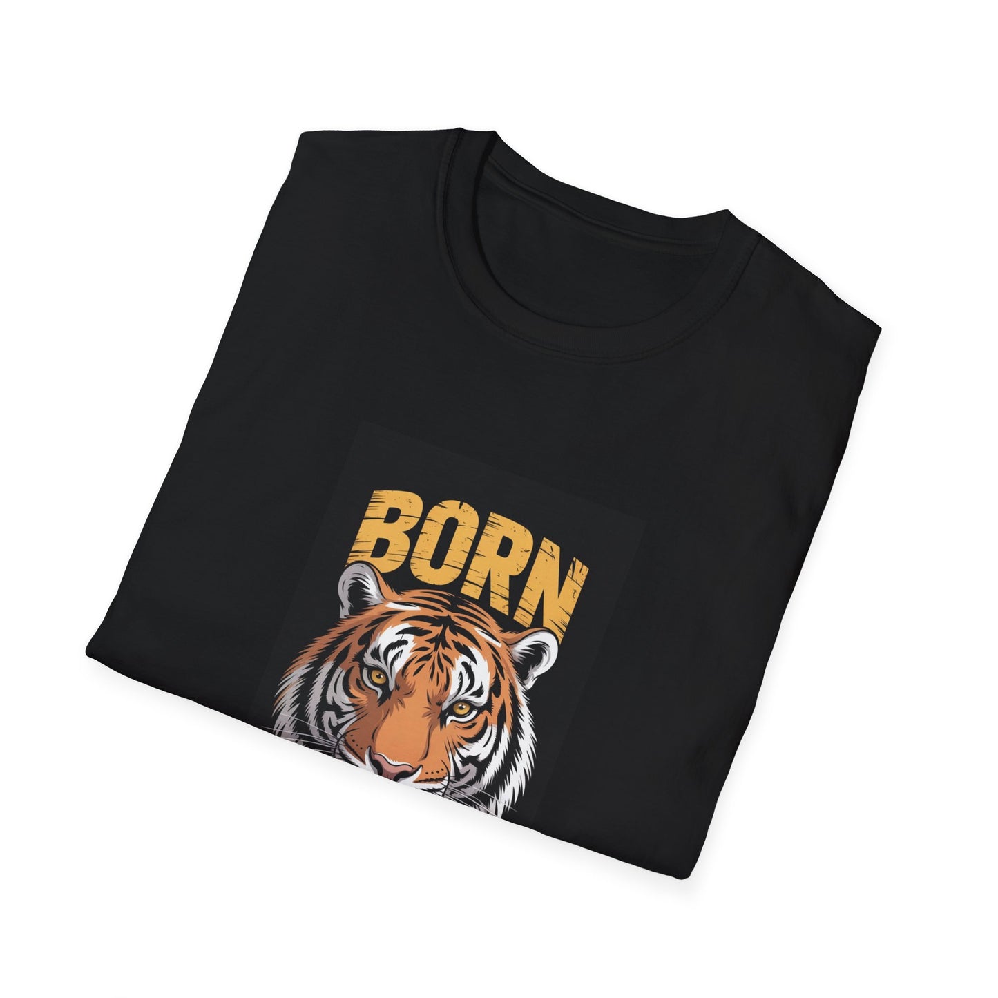 Born Leader Tiger Graphic Tee, Unisex Softstyle T-Shirt, Motivational Gift, Birthday Outfit, Animal Lover Apparel, Casual Wear