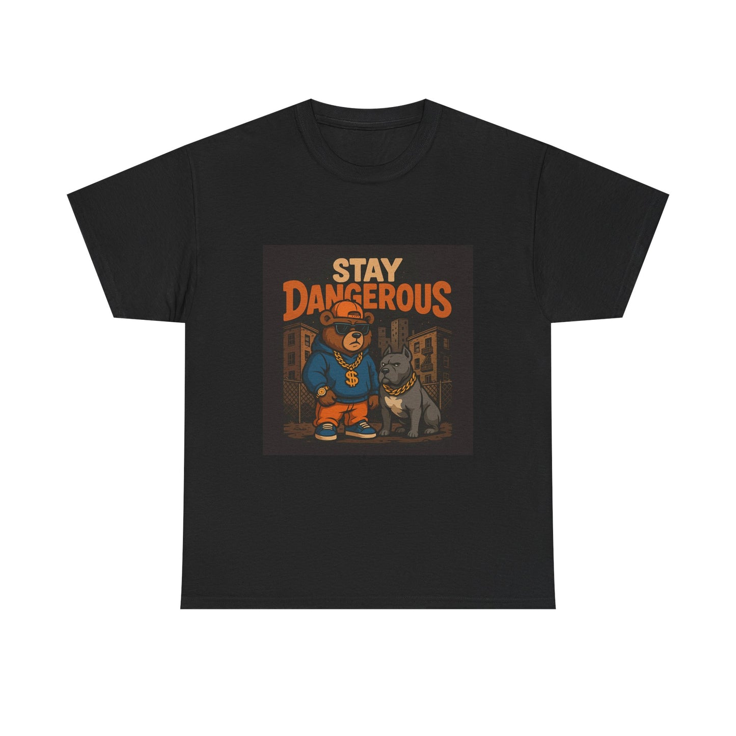 Stay Dangerous Unisex Heavy Cotton Tee, Graphic Tee, Streetwear, Casual Outfit, Gift for Him, Trendy Apparel