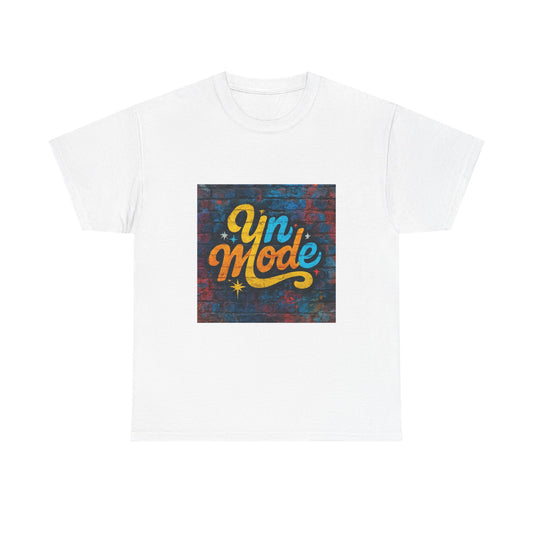 Yin Mode Retro Graphic Tee — Vintage Script Streetwear Shirt