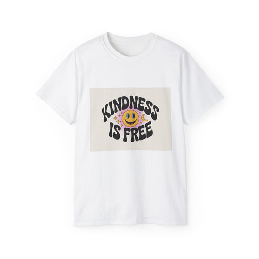 Kindness is Free Unisex Ultra Cotton Tee, Positive Vibes T-Shirt, Gift for Friends, Casual Wear, Summer Apparel, Comfortable Everyday Tee