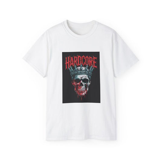 Hardcore Skull Graphic Tee, Unisex Cotton T-Shirt for Music Lovers, Alternative Fashion, Edgy Style, Halloween Apparel, Gift for Him/Her