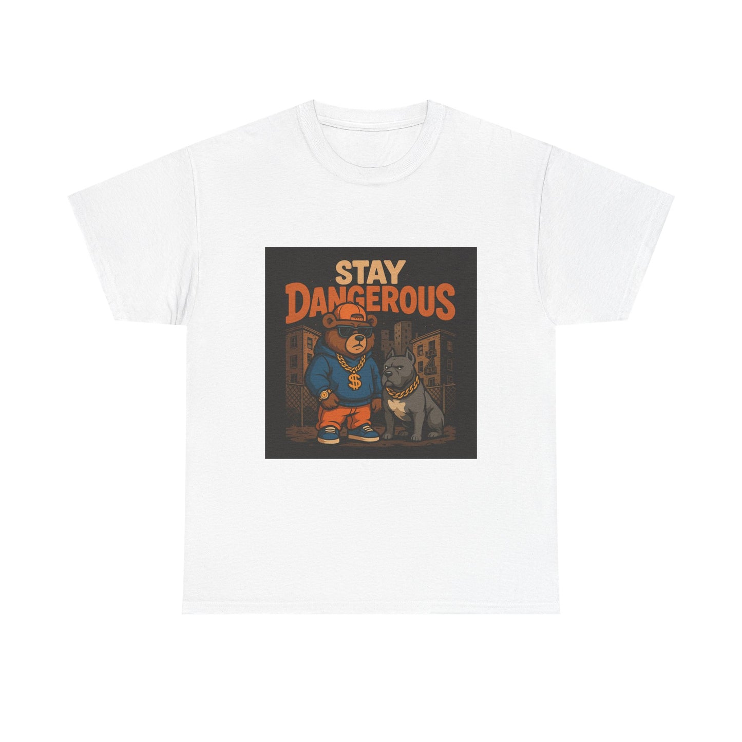 Stay Dangerous Unisex Heavy Cotton Tee, Graphic Tee, Streetwear, Casual Outfit, Gift for Him, Trendy Apparel