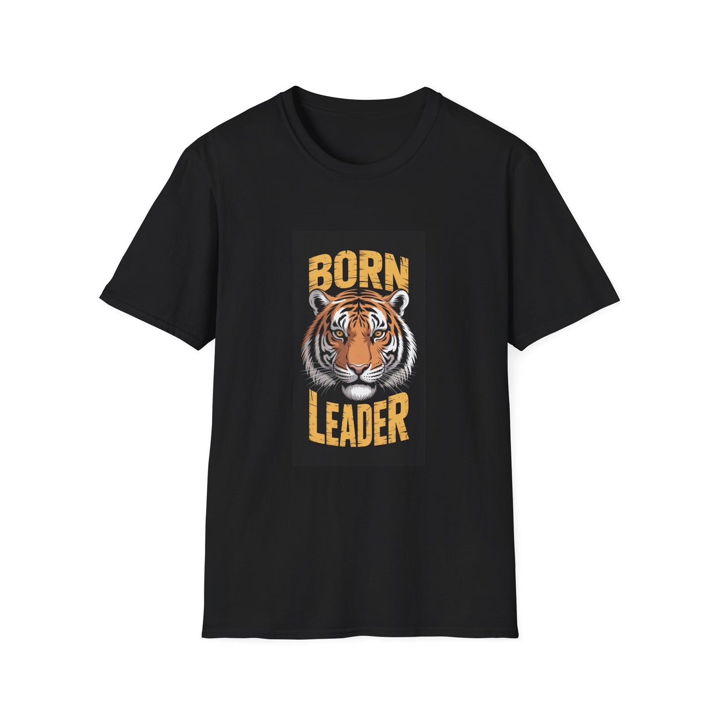 Born Leader Tiger Graphic Tee, Unisex Softstyle T-Shirt, Motivational Gift, Birthday Outfit, Animal Lover Apparel, Casual Wear