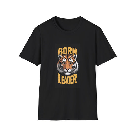 Born Leader Tiger Graphic Tee, Unisex Softstyle T-Shirt, Motivational Gift, Birthday Outfit, Animal Lover Apparel, Casual Wear