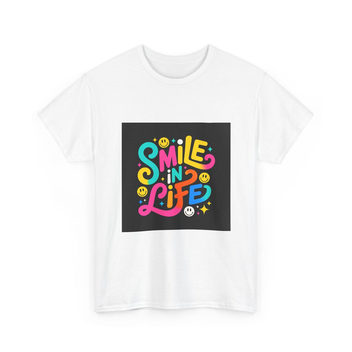 Joyful Message Tee – Unisex Heavy Cotton Tee, Smile in Life Shirt, Positive Vibes Apparel, Casual Gift, Summer Wear