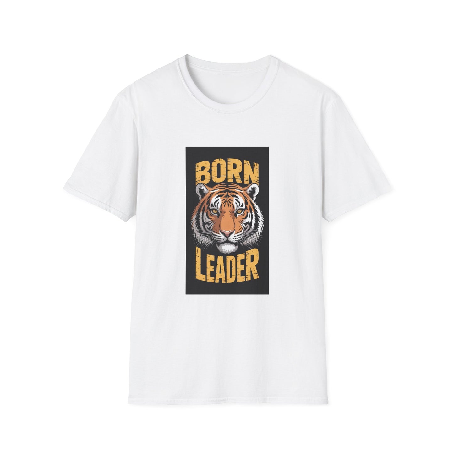 Born Leader Tiger Graphic Tee, Unisex Softstyle T-Shirt, Motivational Gift, Birthday Outfit, Animal Lover Apparel, Casual Wear