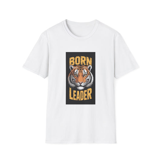 Born Leader Tiger Graphic Tee, Unisex Softstyle T-Shirt, Motivational Gift, Birthday Outfit, Animal Lover Apparel, Casual Wear