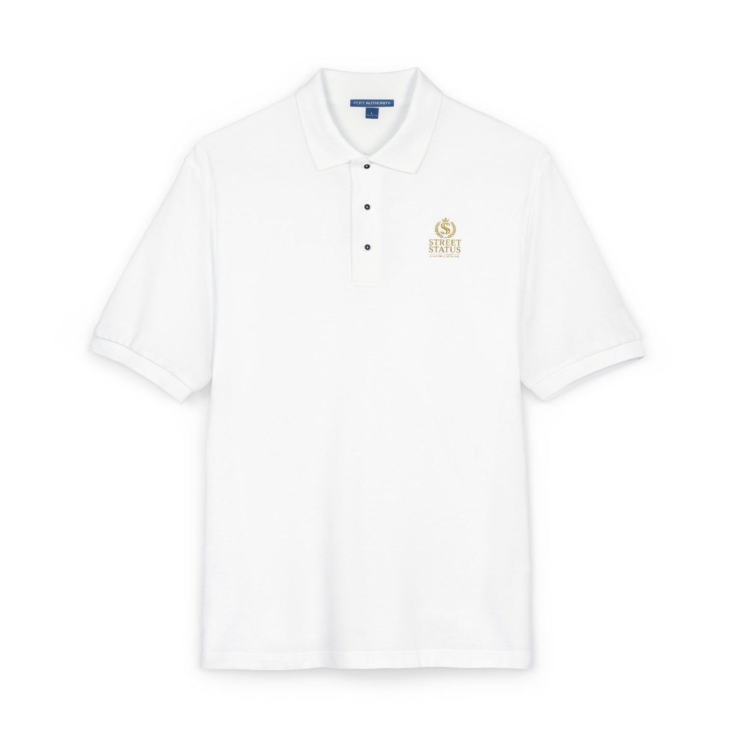Embroidered Lion Crest Polo Shirt — Classic Black Work & Casual Polo