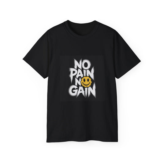 Motivational Graphic Tee - No Pain No Gain T-Shirt, Fitness Apparel, Workout Gear, Casual Wear, Gift for Gym Lovers
