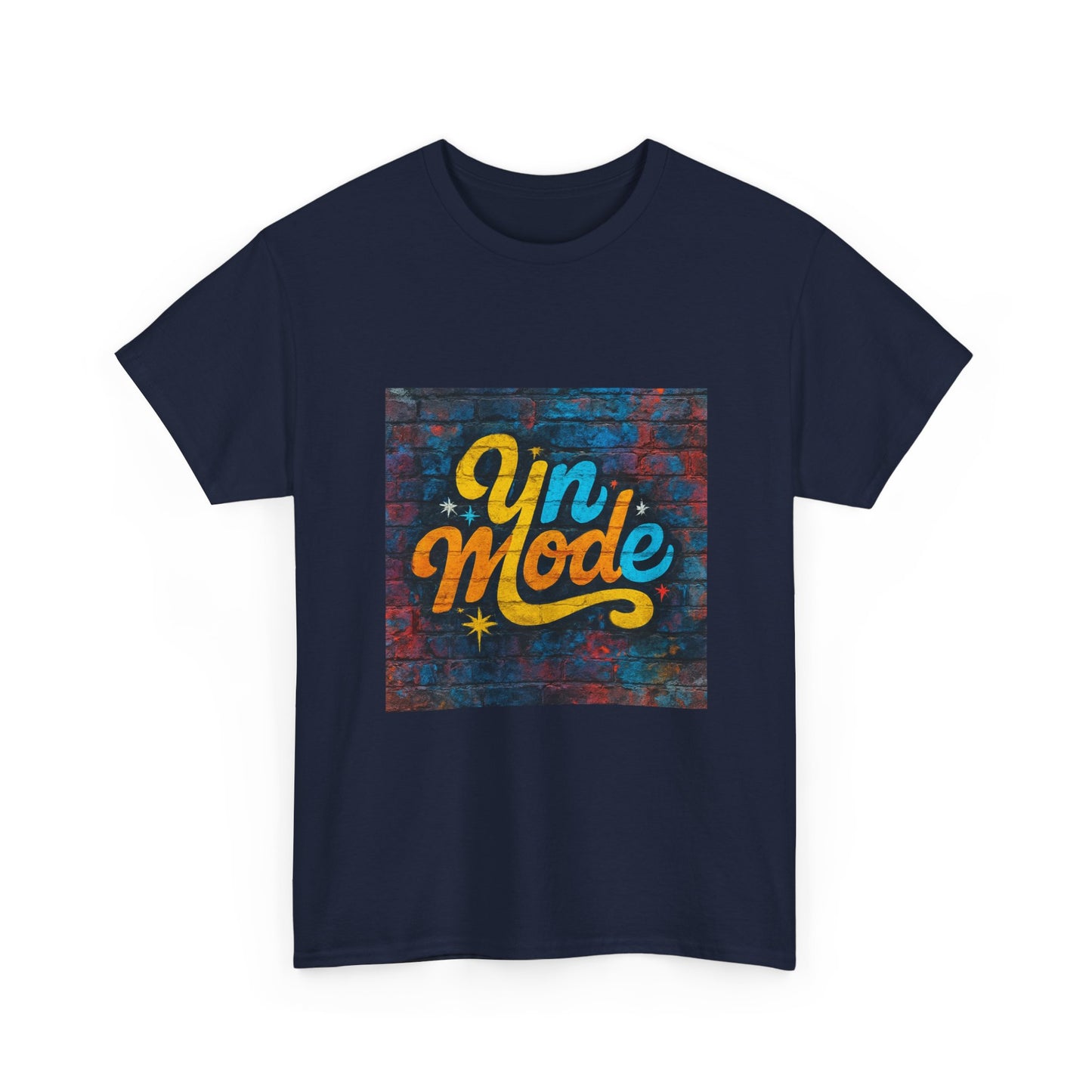 Yin Mode Retro Graphic Tee — Vintage Script Streetwear Shirt