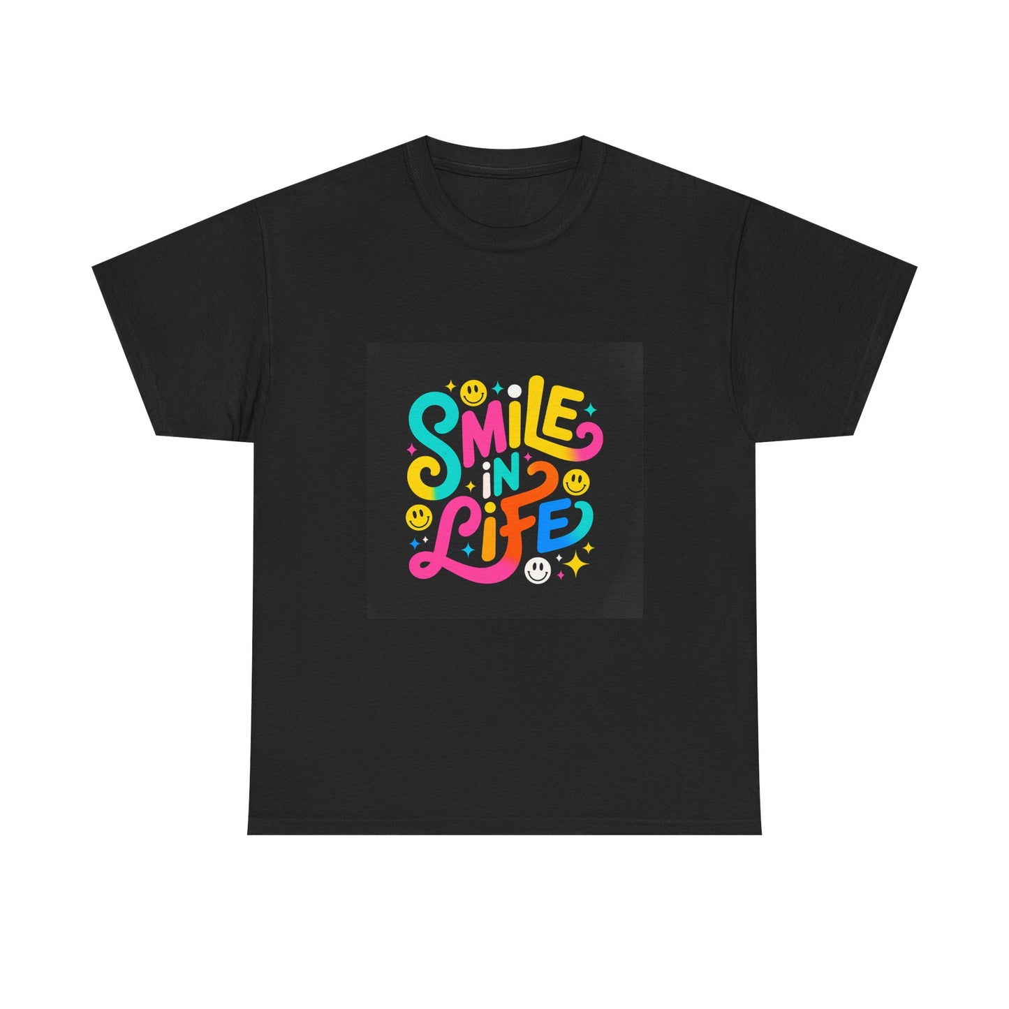 Joyful Message Tee – Unisex Heavy Cotton Tee, Smile in Life Shirt, Positive Vibes Apparel, Casual Gift, Summer Wear