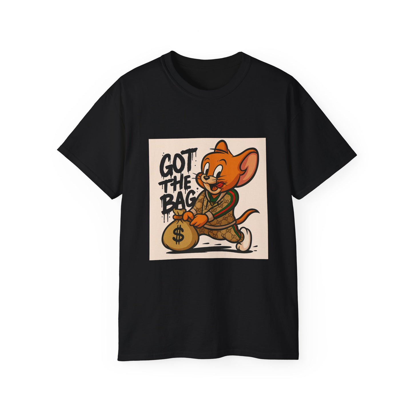 Got The Bag Unisex Cotton Tee - Fun Graphic T-Shirt, Gift for Cartoon Lovers, Casual Wear, Unique Vintage Style, Perfect for All Occasions