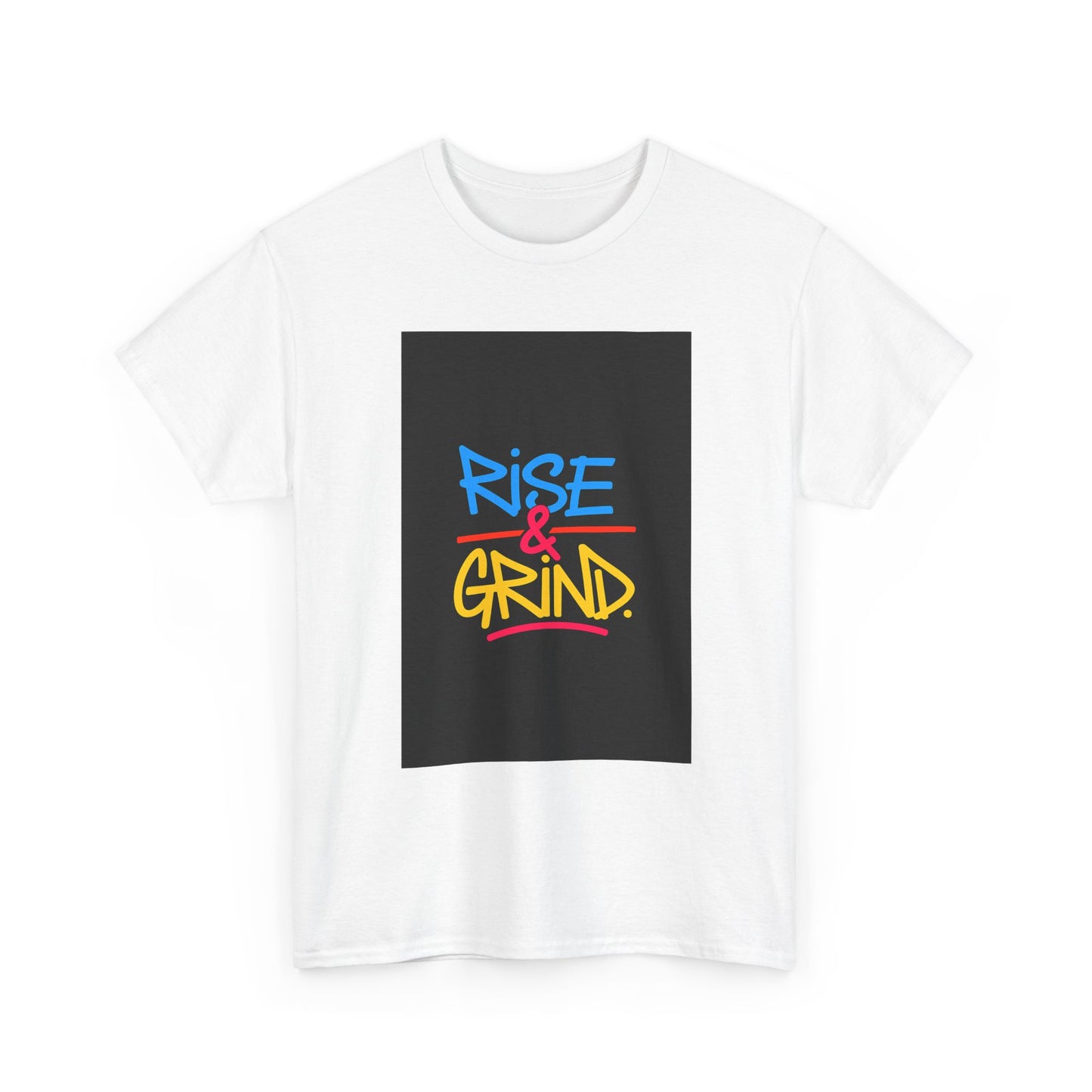 Rise & Grind Unisex Heavy Cotton Tee - Motivational Shirt, Gift for Entrepreneurs, Fitness Apparel, Casual Wear, Streetwear
