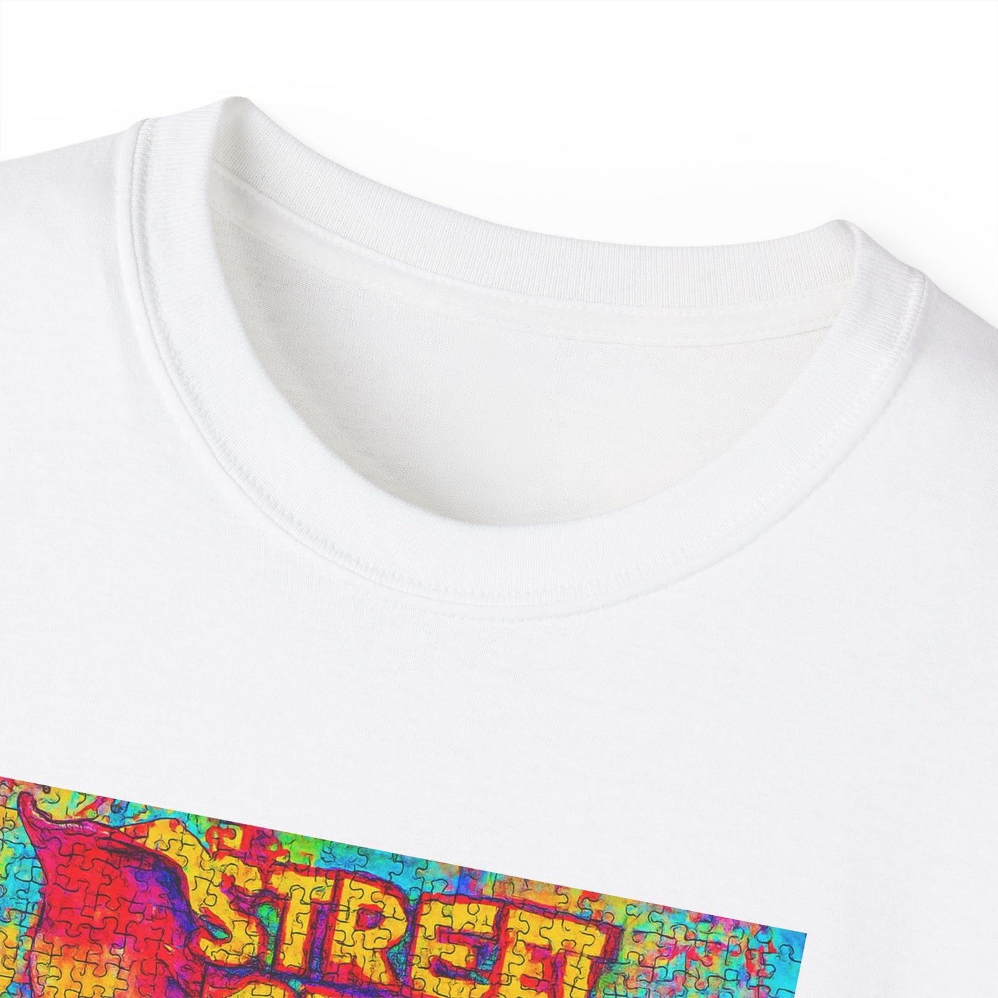 Vibrant Street Cred Tee | Funky Art T-Shirt, Unisex Casual Wear, Gift for Artists, Fun Fashion, Streetwear Style